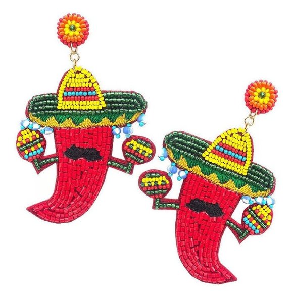 CABO MEXICO TACO THEME GIFT - NEW Earrings Money Pouch Spring Break - Picture 3 of 7